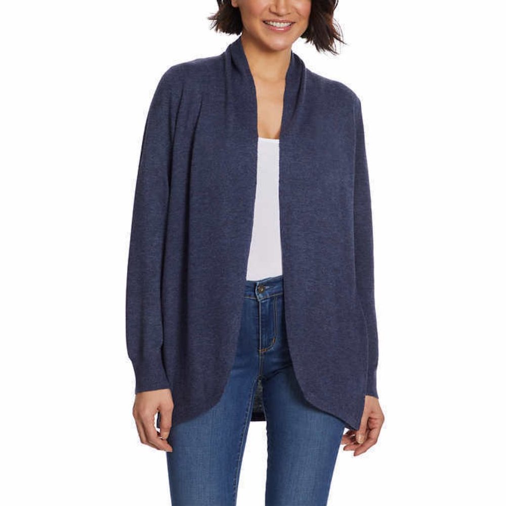 NWoT Ella Moss Women's Open Cozy Relaxed Cardigan Sweater Blue Size M $65 Z923
